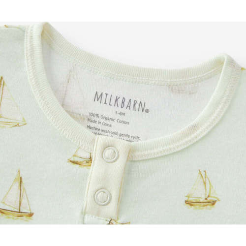 Sailboat Melody Organic Cotton Shortall - Milkbarn Kids | Maisonette