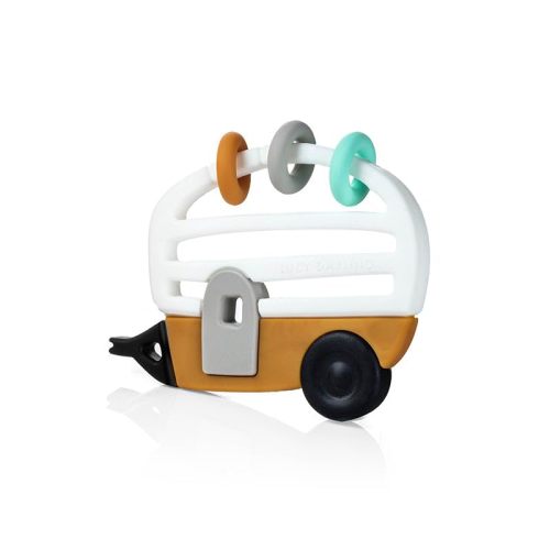 Lucy Darling Baby Teething Toy - Little Camper RV - Silicone Baby Chew Toy for 0-6 and 0-12 Months - BPA Free Teether for Babies - Soothe Babies Gums - Teether Toy