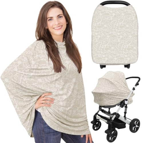 KeaBabies Nursing Cover, Multi Use Breastfeeding Cover (Wild Horizon) | Fits All Car Seat Cover Canopy, Baby Girl, Boy, Stretchable Breast Feeding Covers for Women, Breathable, Lightweight, Soft