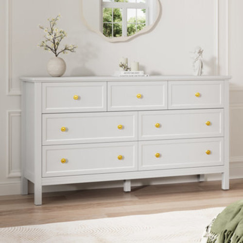 Dezmand Porter 7 Drawer Dresser, Modern Dresser With Gold Handles | Wayfair