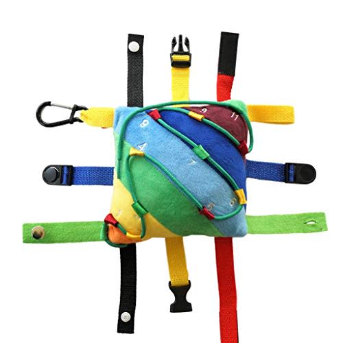 Buckle Pillow Fine Motor Sensory Toy, Latches and Zipper Plush | Hands-On Play for Practicing Dressing Skills & Hand-Eye Coordination