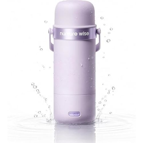 Portable Milk Warmer for Travel – Fully Washable (IPX5), Advanced Battery Protection, Built-In Sterilizing Mode, Triple Leak-Proof Design, Fast Heating for Breast Milk & Water