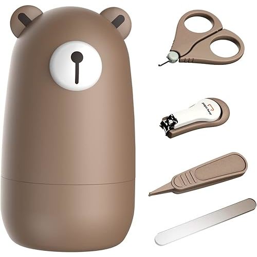 Baby Nail Clippers Set with Cute Case, Infant Fingernail and Toenail File Kit for Newborn Manicure and Pedicure, New Mom Grooming Gift