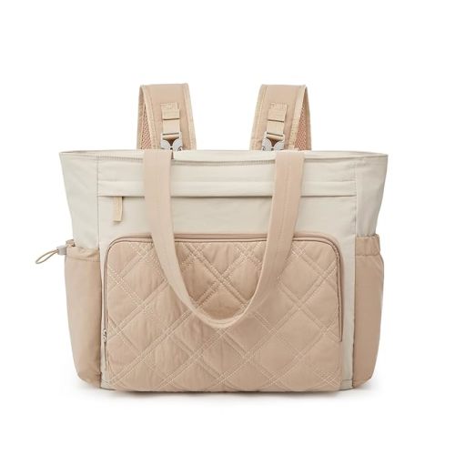 G4Free 3 in 1 Diaper Bag with Insulated Pockets Baby Backpack for Women Men Toddler Diaper Tote with Stroller Buckle Travel Work-Beige Khaki