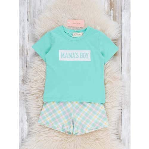 Mama’s Boy Pastel Plaid Smocked Outfit