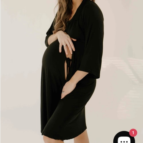Lila Labor & Postpartum Gown in Black
