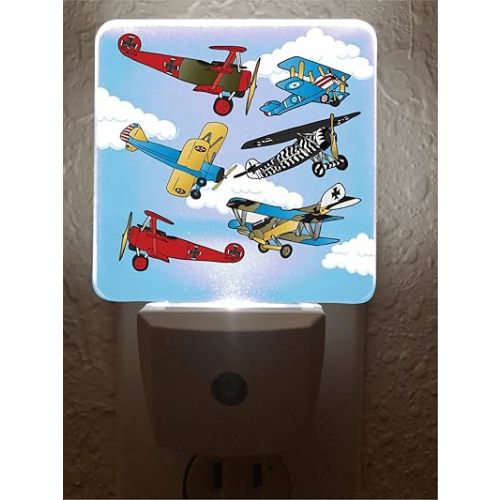 Vintage Airplanes Night Light/Children's Airplane Room Decor