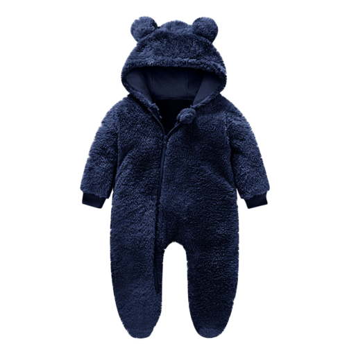 FAIWAD Newborn Baby Fleece Footie Snowsuit Unisex Winter Warm Thicken Zip Up Hooded Outfits for Girls Boys