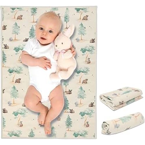 Vegan Leather Baby Changing Mat - Wipeable Portable Changing Pad, Foldable Travel Changing Mat for Baby, Newborns Toddlers Shower Gifts (Forest,20"*28")