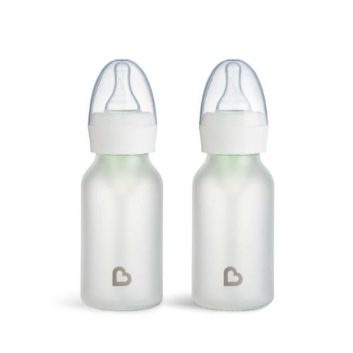 Munchkin Bond Silicone Coated Glass Baby Bottles - White - 4 fl oz/2pk