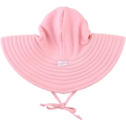 RuffleButts® Baby/Toddler Girls UPF 50+ Sun Protective Wide Brim Swimwear Sun Hat