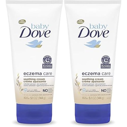 Baby Dove Soothing-Cream To Soothe Delicate Baby Skin Eczema Care No Artificial Perfume or Color, Paraben Free, Phthalate Free 5.1 oz (Pack of 2)