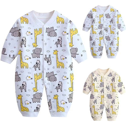 Bovxnpu Baby Girl Bodysuit, Infant Baby Cotton Bodysuits, Child Printing Newborn Button-Neck Long Sleeved Long Rompers 6-9 Months