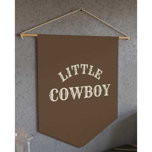 Little Cowboy Wall Pennant Banner, Western Nursery Décor, Rustic Farmhouse Baby Room Flag, Cowboy Baby Shower Gift, Baby Boy Playroom Decor