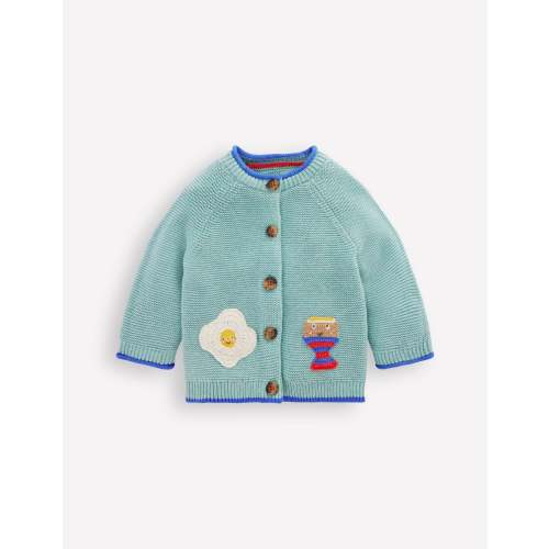 Cotton Logo Cardigan-Aquifer Dippy Eggs | Boden USA