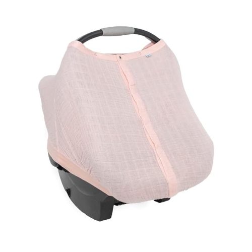 Little Unicorn Baby Car Seat Canopy | Soft & Breathable Muslin Fabric | Magnetic Closure Cover & Universal Fit | for Protection & Privacy | Nursing Cover (Light Pink)