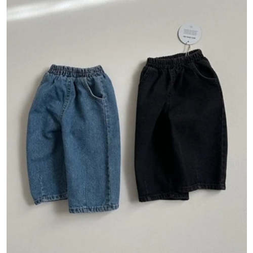 Denim Dart Pants – Cotton Baggy Jeans | Blue & Black Denim – Neon Dream
