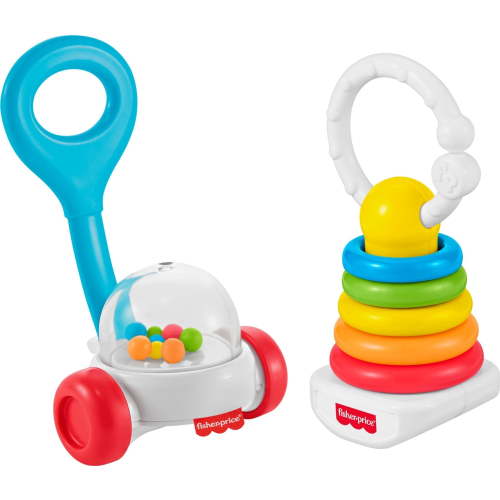 Fisher-Price Newborn Classic 2-Pack, Baby Rattle & Sensory Activity Toys for Developmental Play