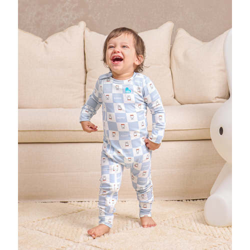 Romper Snug Fit Viscose from Bamboo Blue Miffy Checker