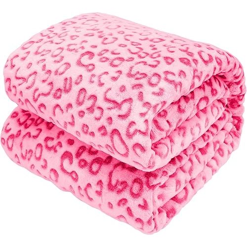 Pink Throw Blanket for Girls, Warm Soft Fuzzy Cute Small Fleece Toddler Throw Blanket for Lap Nap Daycare, Pink Gifts for Girls Women, Home Room Decor, 40x50 Inches