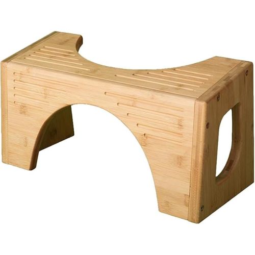 Squatty Potty The Original Toilet Stool - Bamboo Flip, 7" and 9" Adjustable Heights, Brown - Improve Bathroom Posture and Comfort