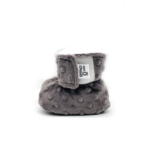 Pantoufles à velcro - Gris 24H - Bébé Ô Chaud