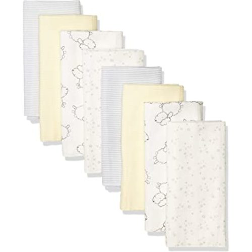 Gerber Unisex-Baby 8-Pack Cotton Flannel Burp Cloths