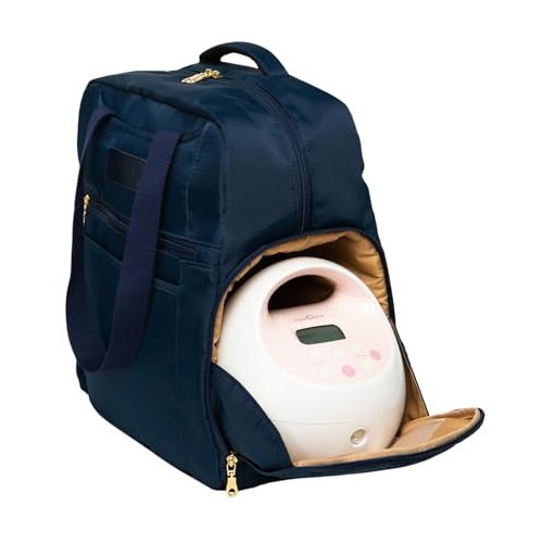 Sarah Wells Kelly Breast Pump Backpack & Tote - Insulated Pocket, Laptop Sleeve & Easy-Clean Design, Fits All Pumps, Diaper Bag for Moms (Indigo)