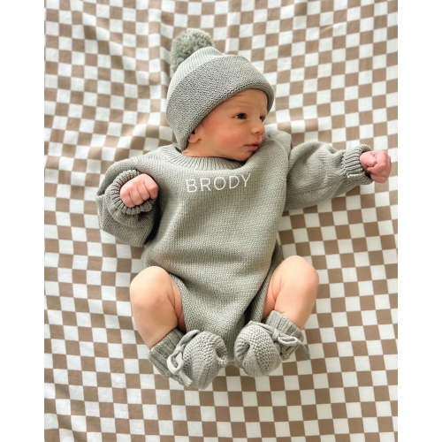 Personalized Printed Knit Sweater Bubble | Smoke