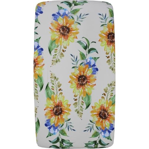 Dear Baby Gear Nursery Crib Sheet - Newborn Bedsheet Sunflowers - 52x28x10