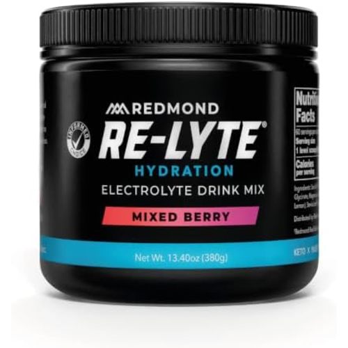 REDMOND Re-Lyte Sugar Free Electrolyte Powder Drink Mix (Mixed Berry)
