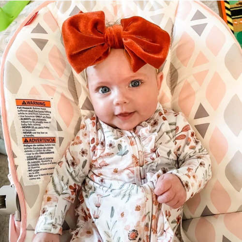 Velvet Bow Headband - Cinnamon