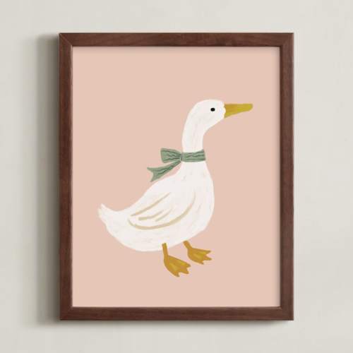 Duck With Ribbon Limited Edition Nursery Art Print by Cass Loh