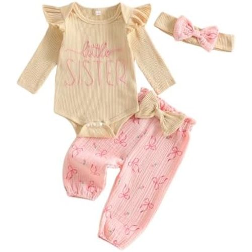 Tsultryofs 3pcs Newborn Baby Girls Fall Clothes