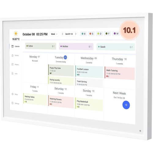 10.1 Inch Smart Digital Calendar Planner & Chore Chart, IPS HD Touchscreen Interactive Display for Family Schedules, Desk Stand Included - Share Photos/Videos