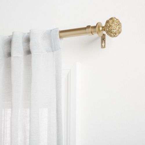 EXCLUSIVE HOME Peony 1" Curtain Rod and Coordinating Finial Set