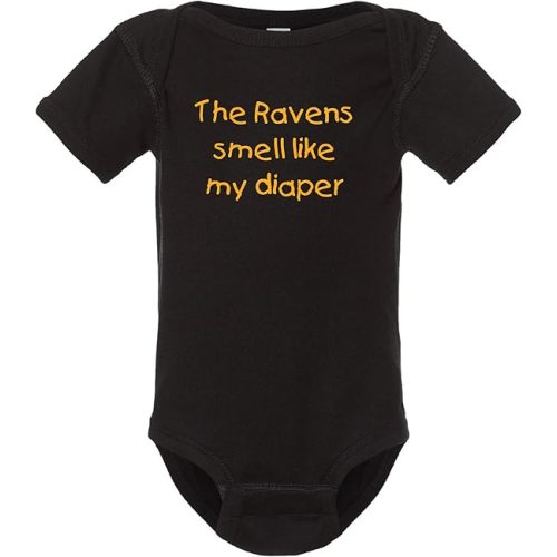 Steelers Fan Ravens Smell Like My Diaper Baby Bodysuit - Black