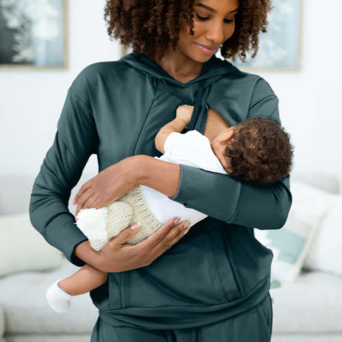 Bamboo Nursing Hoodie | Evergreen