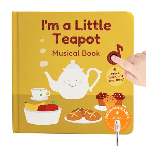 Cali's Books I'm a Little Teapot Music Book for Toddlers 1-3 Years Old - Food Musical Books, Interactive Baby Sound Book, Singing Toy for Children Girls, Learning Song Toys for Toddler Boys