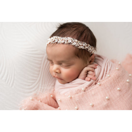 Rhinestone Pearl Headband / Baby Girl Headband / Newborn Prop / Rhinestone Headband / Newborn Headband / Christening Headband