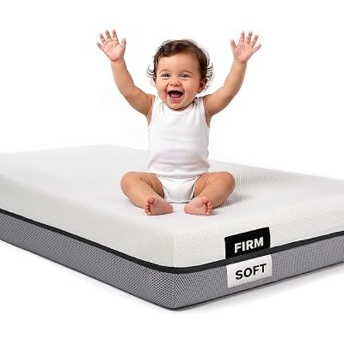 Crib & Toddler Mattress 6‘’, Double Cooling with 3D Spacer Mesh & Gel Foam