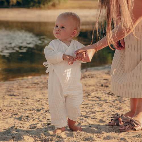 Organic Cotton Kimono Onesie, GOTS Certified, Soft Newborn Baby One-Piece, Toddler Clothing