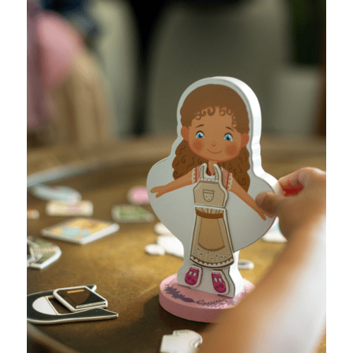 My Saint Thérèse, A magnetic wooden dress-up doll set