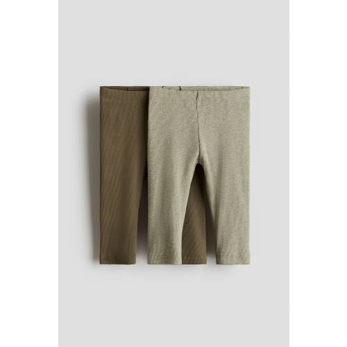 2-PACK RIBBED COTTON LEGGINGS