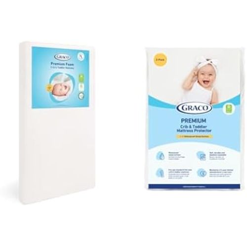 Graco Premium Crib Mattress & Protector Value Bundle (2-Pack)