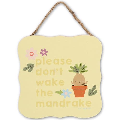Harry Potter Please Don't Wake the Mandrake Hanging Wood Wall Decor | Cute Mandrake Sign for Nursery or Bedroom