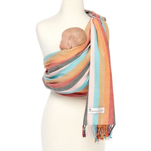 Hip Baby Wrap Ring Sling Baby Carrier for Infants and Toddlers - Beautiful, 100% Soft Cotton Baby Wraps Carrier for Babies 8-35 lbs - Perfect Baby Shower Gifts Moms and Dads - Nursing Cover (Sunset)