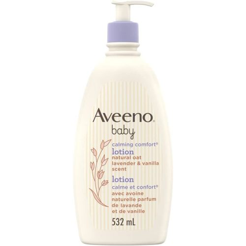 Aveeno Baby Calming Comfort Moisturizing Lotion with Relaxing Lavender & Vanilla Scents, Non-Greasy Baby Body Lotion, Natural Oatmeal & Dimethicone, Paraben- & Phthalate-Free, 532mL