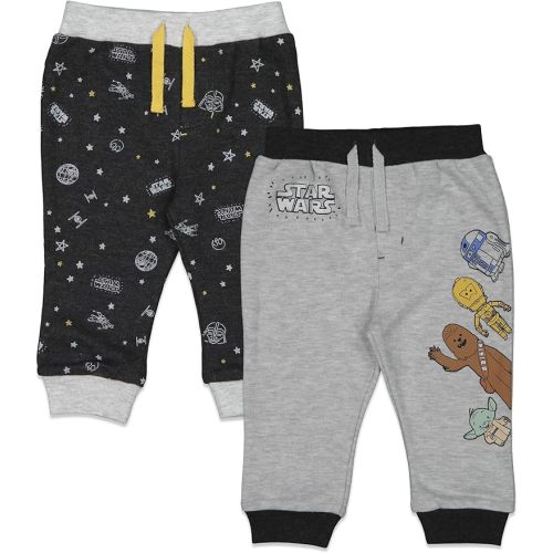 STAR WARS Darth Vader Stormtrooper C-3PO Chewbacca R2-D2 Baby Yoda 2 Pack Jogger Pants Newborn to Infant