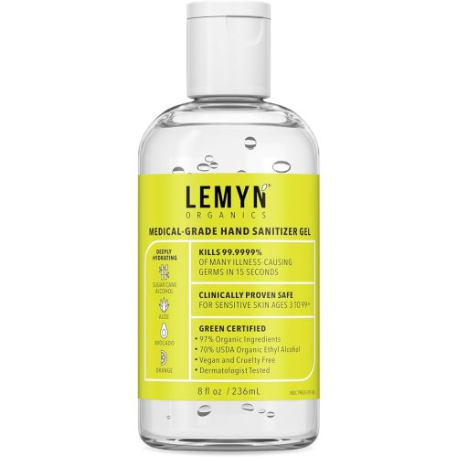 Medical Grade Hand Sanitizer Gel - 97% ORGANIC - 8 FL.OZ.